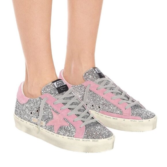 Golden Goose Hi Star Glitter Sneakers - Size 37 (Retails for $605) - Picture 1 of 3